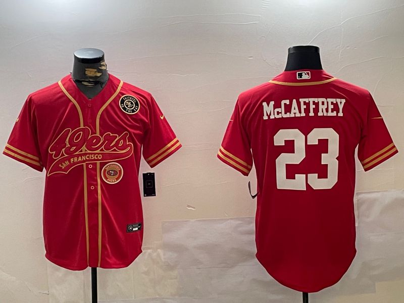 Men San Francisco 49ers #23 Mccaffrey Red Joint Name 2024 Nike Limited NFL Jersey style 12096->youth nfl jersey->Youth Jersey